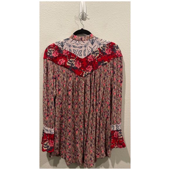 FREE PEOPLE Wildflower Bohemian Fields Long Sleeve Multicolor Tunic - Picture 8 of 8